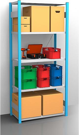 Actual product image eurokraft pro Shelf plug-in rack, blue / galvanized