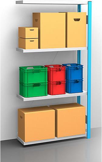 Actual product image eurokraft pro Shelf plug-in rack, blue / galvanized