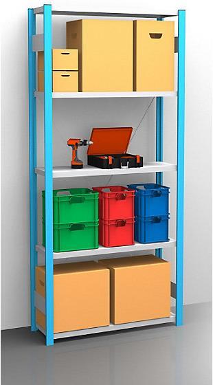 Actual product image eurokraft pro Shelf plug-in rack, blue / galvanized