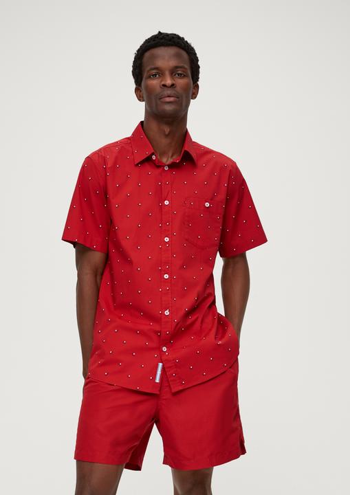 Image du produit s.Oliver Hemd Slim: Kurzarmhemd mit Alloverprint (S)