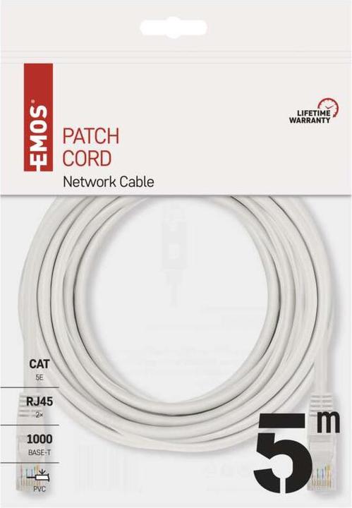 Image du produit Emos CABLE UTP CAT5E LAN 2XRJ45 5M (UTP, CAT5e, 5 m)