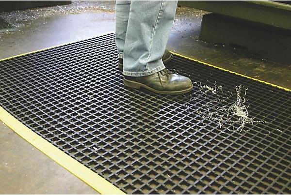 Image du produit kaiserkraft Tapis anti-fatigue, noir, armure simple (150 x 100 cm)