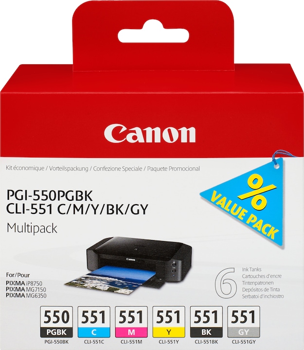 Canon Cli-551/Pgi-550 (M, PGBK, BK, GY, Y, C)