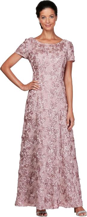 Actual product image Alex Evenings Lace Overlay Embroidered Evening Dress (XL)