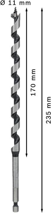 Produktbild Bosch Professional Zubehör PRO Wood Holzschlangenbohrer, 11 x 170 x 235 mm (6.35 mm)