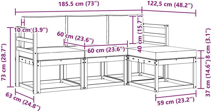 Produktbild vidaXL Outdoor-Sofa