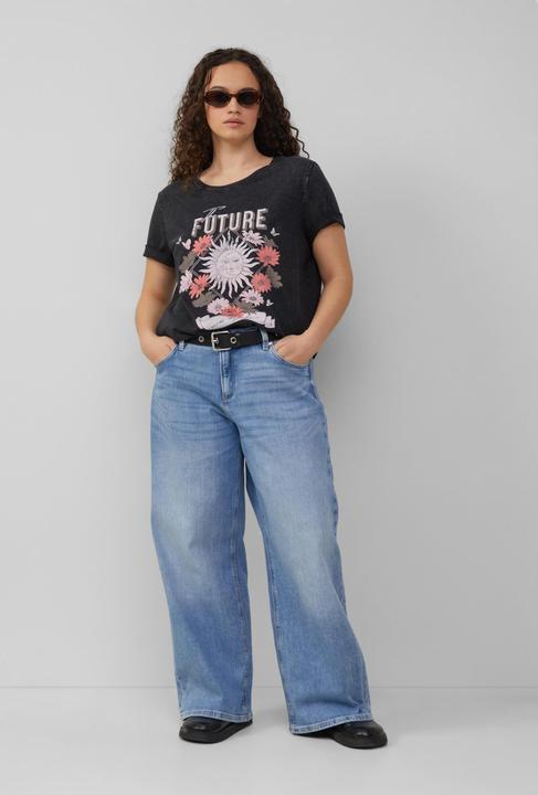 Produktbild S.Oliver T-Shirt Baumwollshirt mit Frontprint in gewaschener Optik (44)