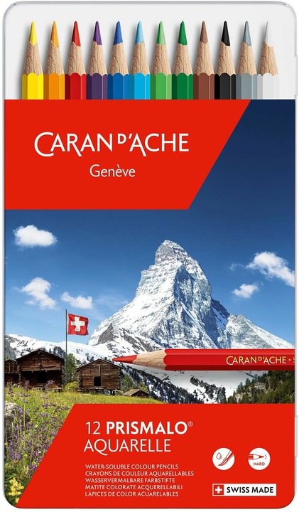 Produktbild Caran d'Ache Prismalo Aquarelle Metallschachtel (Mehrfarbig, 12 x)
