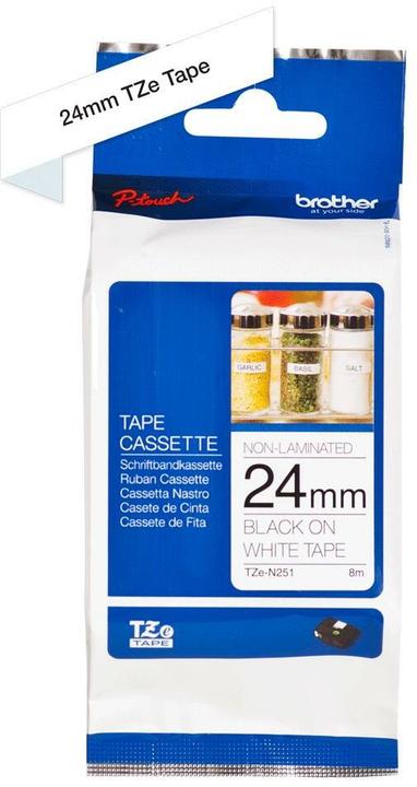 Produktbild Brother TZeN251 unlaminiertes Klebeband (2.40 cm, Weiss)