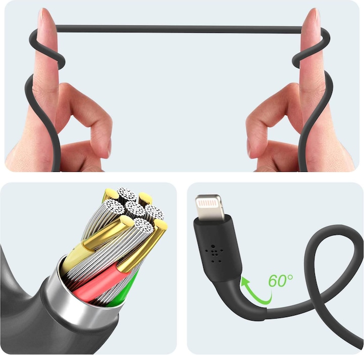 Produktbild Belkin BOOST CHARGE LIGHTNING AUF USB-A-KABEL, 2M, Schwarz (2 m, USB 2.0)
