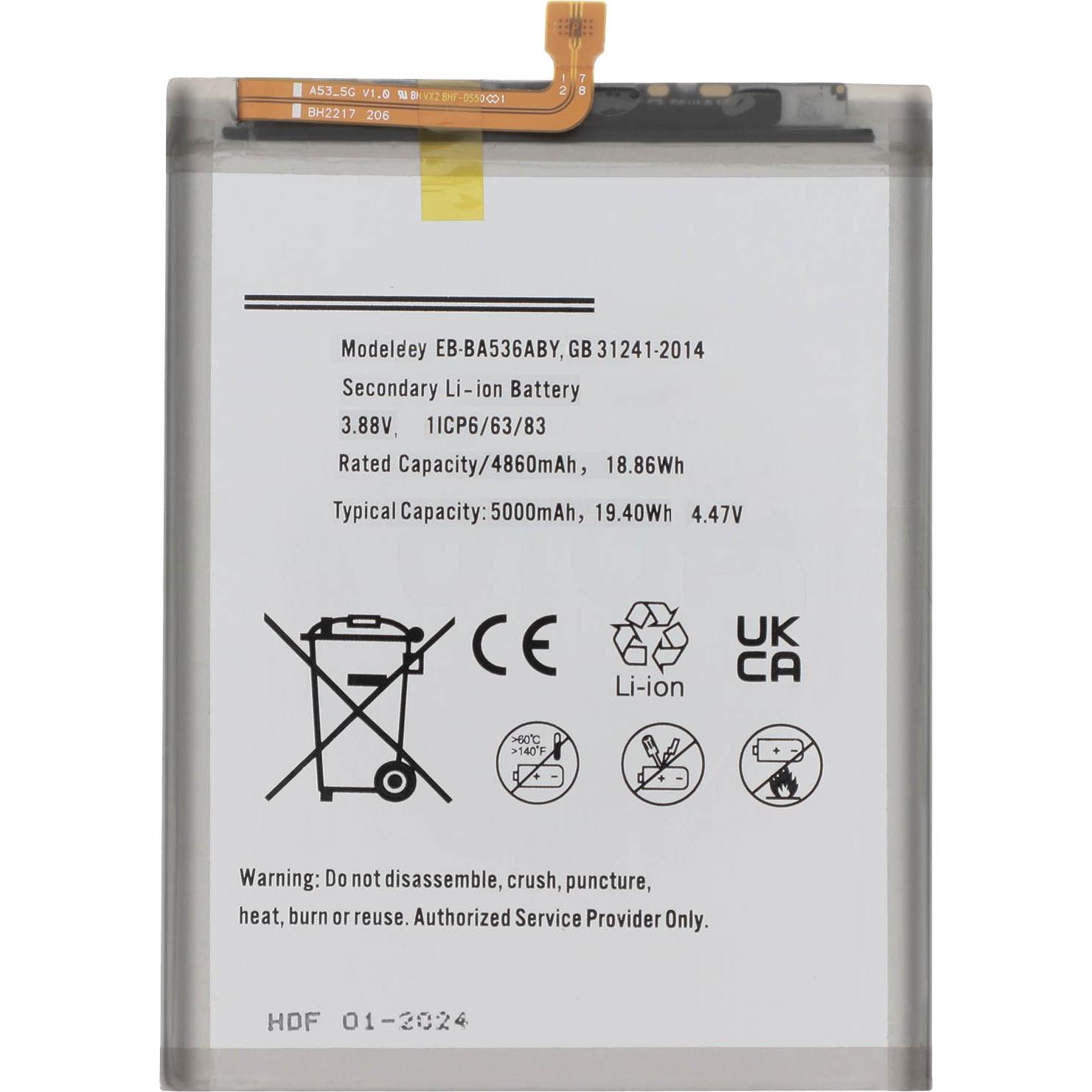 Clappio 5000mAh Austausch-Akku, Ersetzt Modell EB-BA536ABY, Smartphone Akku