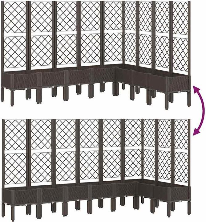 Image du produit vidaXL Bac à plantes avec treillis PP