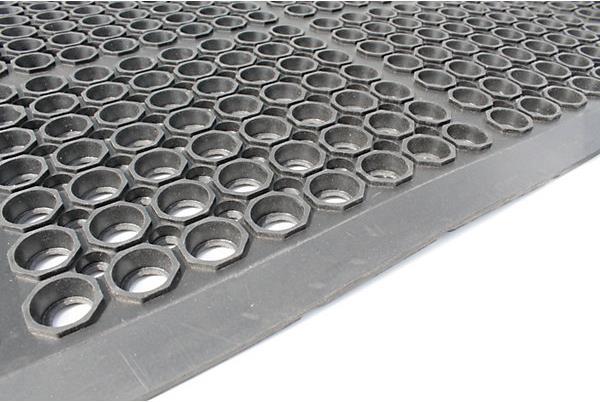 kaiserkraft Anti-fatigue mat, black (150 x 90 cm)