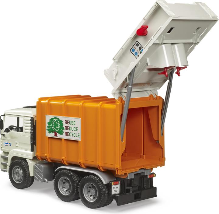 Actual product image Bruder 02772 MAN TGA rear loader refuse truck