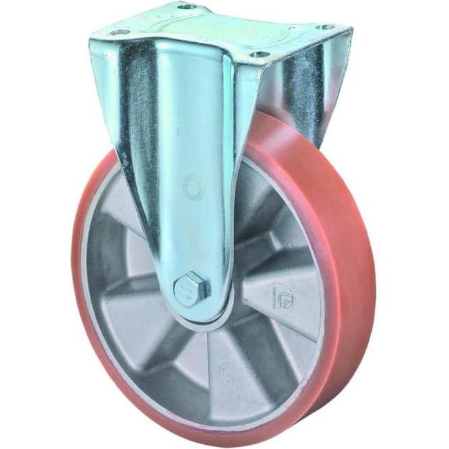 Thumbnail - BS Rollen, Möbelrollen, Bockrolle 160 mm 600 kg Guss-Polyurethanbandage 138 x 110 mm Aluminium