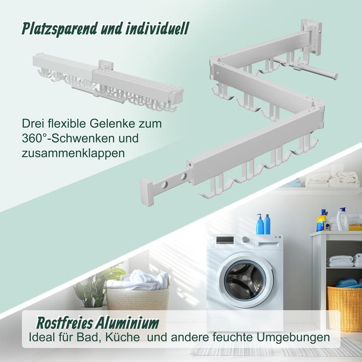 Actual product image Relaxdays Klappbarer Wäscheständer für Wandmontage