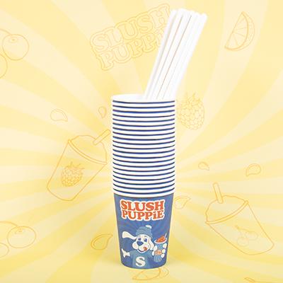 Thumbnail - Fizz, Einweggeschirr, Pappbecher+Strohhalme SlushPuppie 20tlg. (20 x)