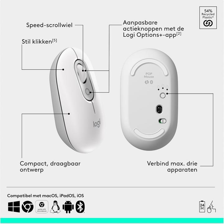 Actual product image Logitech Pop Icon Combo Mouse And Kb (US, Wireless)