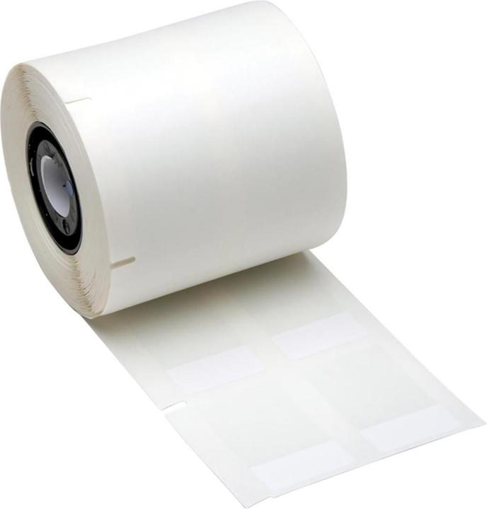 Actual product image Brady MNK-BPT-511-427, vinyl, white/transparent, self-laminating, 25.40 x 19.05(63.50) mm, 2-panel