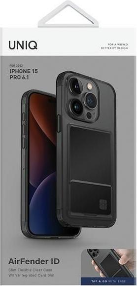 Actual product image Uniq etui Air Fender ID iPhone 15 Pro 6.1" szary/smoked grey tinted Cardslot (Apple iPhone 15 Pro)