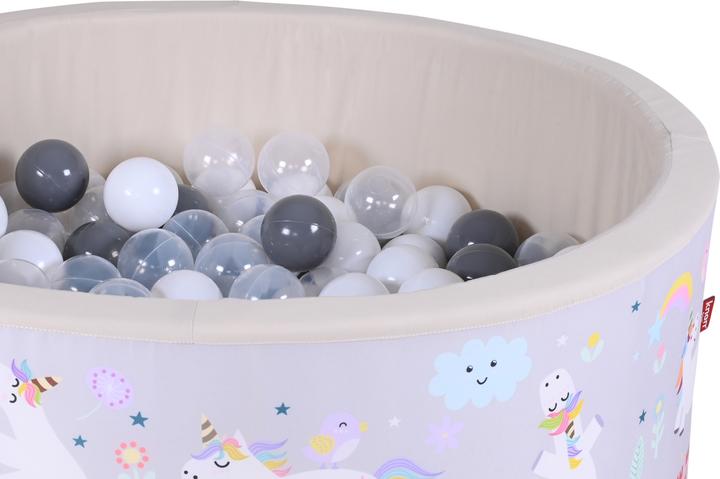 Immagine prodotto Knorrtoys Bällebad soft - "Unicorn grey" - 150 balls grey/white/transparent (ca. 7 cm)