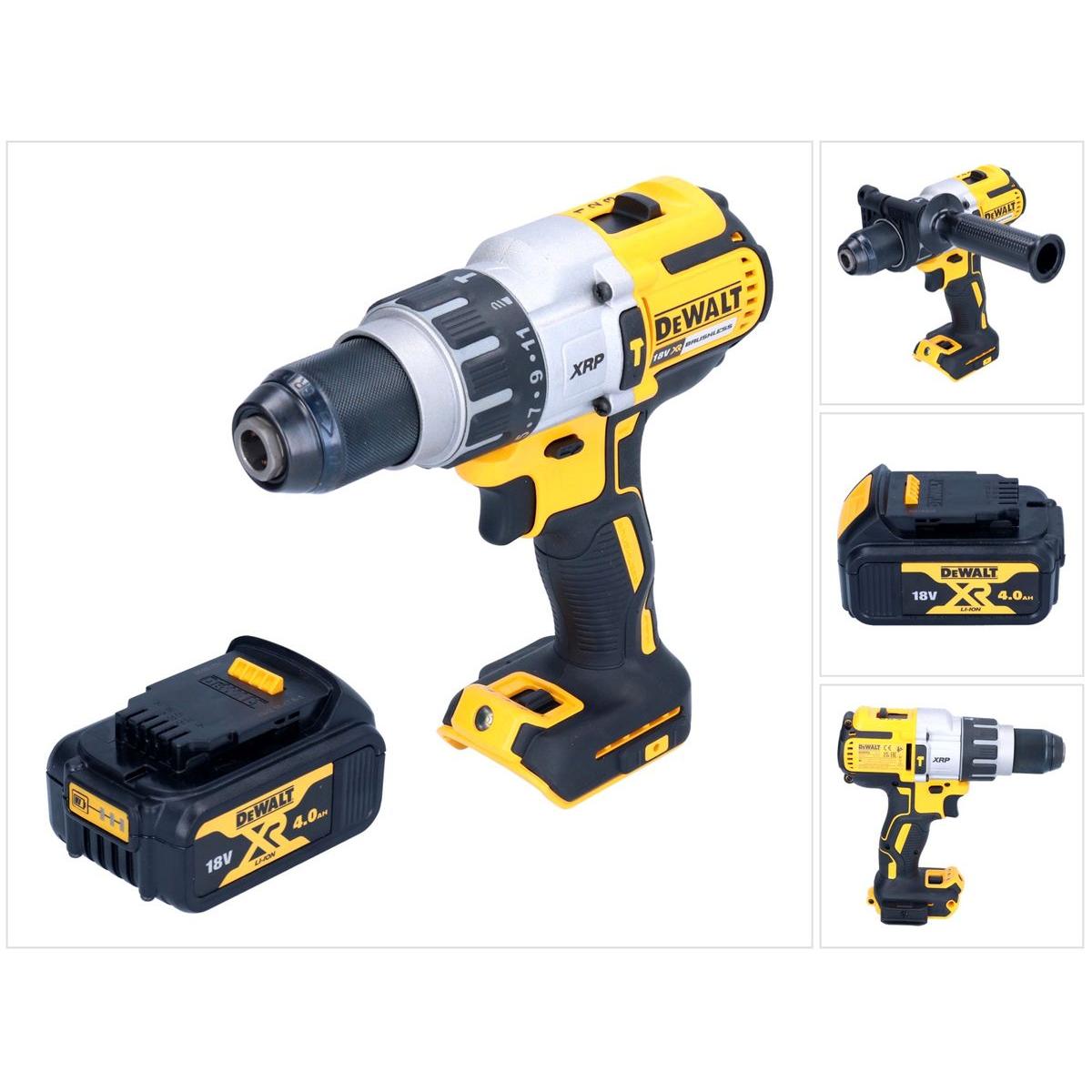 DeWalt, Bohrmaschine + Akkuschrauber, DCD 996 N Akku Schlagbohrschrauber 18 V 95 Nm Brushless + 1x Akku 4,0 Ah - ohne La...