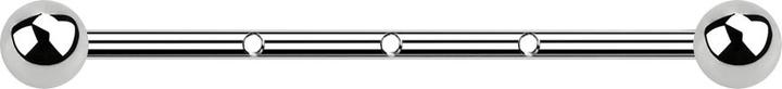 Actual product image Star Piercing Barbell silber 1.2 mm Innengewinde silber und drei 0.8 mm Gewindelöcher mit zwei Kugeln (without brass, Surgical steel 316L)