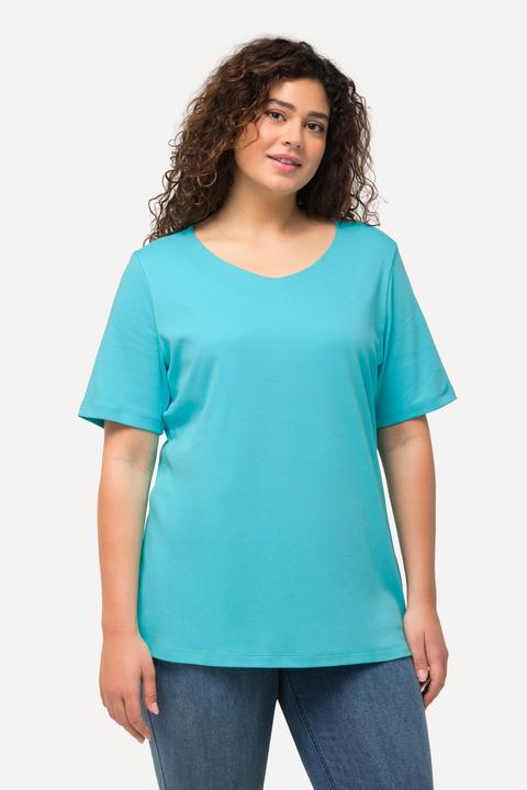 Produktbild Ulla Popken Shirt, doppellagige Vorderseite, Slim, Rundhals, Halbarm (56)