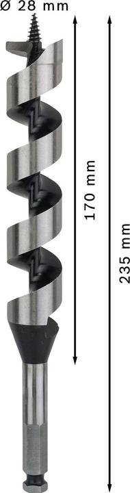 Produktbild Bosch Professional Zubehör PRO Wood Holzschlangenbohrer, 28 x 170 x 235 mm (11.1 mm)