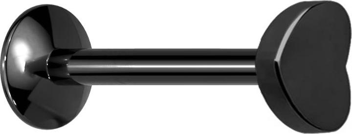 Actual product image Star Piercing Micro UFO Labret Internal Thread Black with Heart (without brass, Surgical steel 316L)