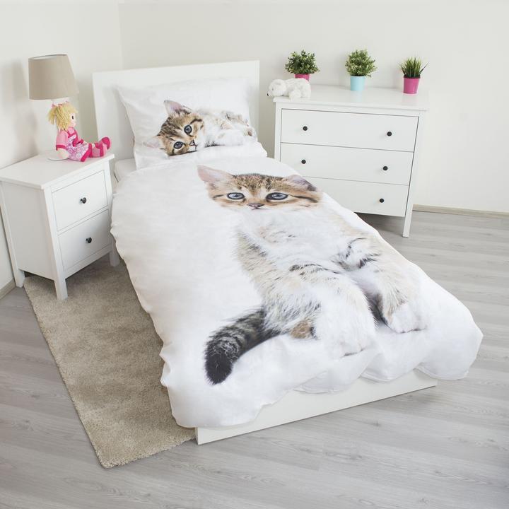 Produktbild Tinisu Katze Bettwäsche Kätzchen - 140x200 cm weiche Baumwolle Kissen und Decke