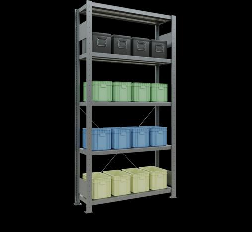 Image du produit Schulte Lagertechnik Système d'étagères de base MULTIplus330 sans boulons avec entretoise transversale