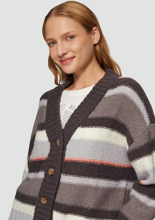 Produktbild S.Oliver Strickjacke Gestreifte Strickjacke mit Knopfleiste (36)