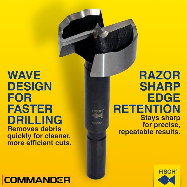 Actual product image Fisch Tools Forstner bit set BLACK SHARK PRO (15, 20, 25, 30, 35 millimetres)