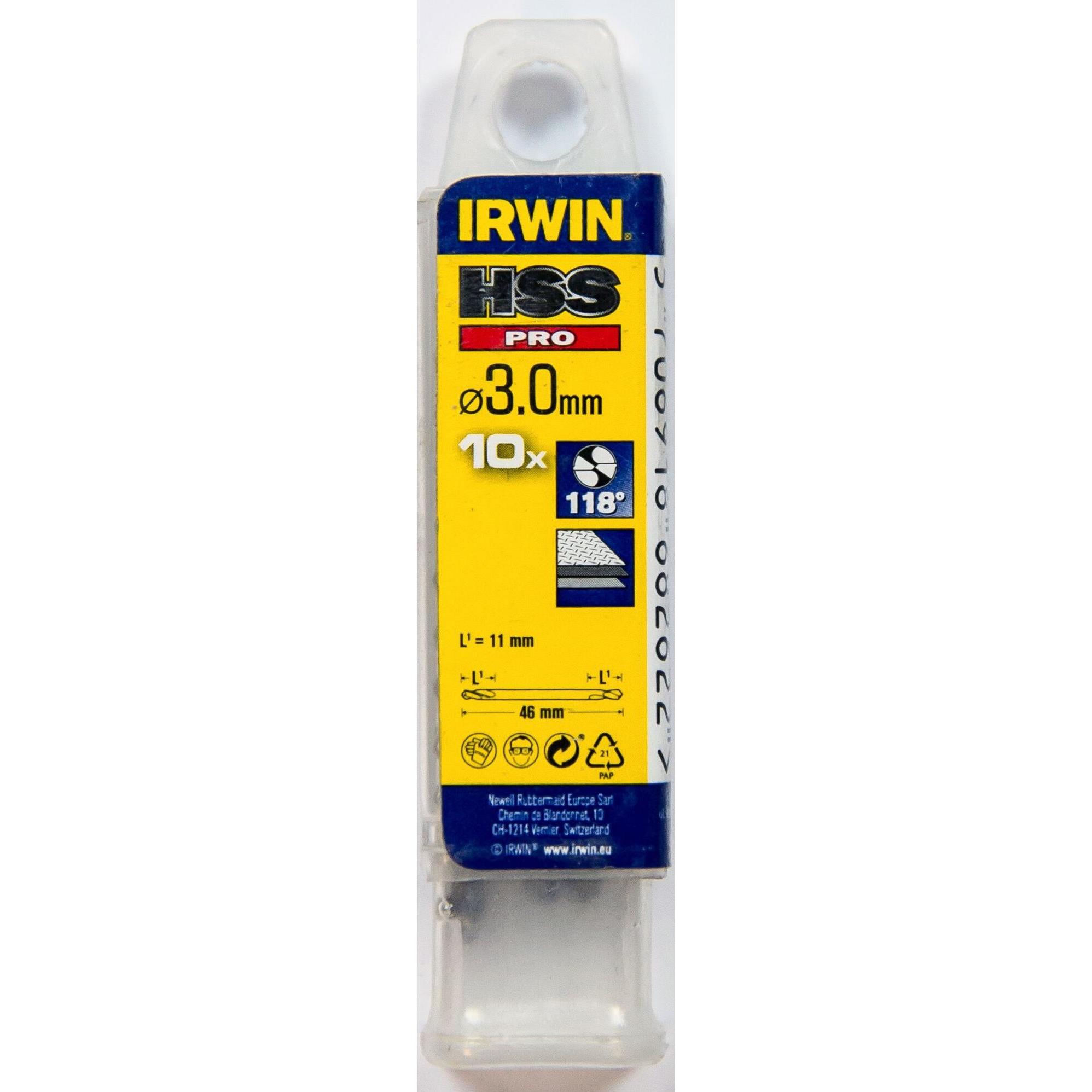 Thumbnail - Irwin, Bohrereinsatz, Long drill for metal HSS PRO 3.0 x 70/110 mm (3 mm)