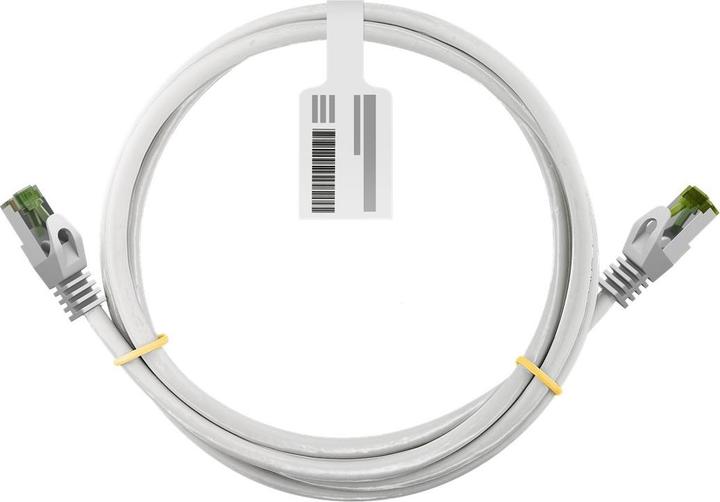 Image du produit Goobay Câble patch RJ45 avec câble brut CAT 8.1 S/FTP, blanc (S/FTP, CAT8.1, 7.50 m)