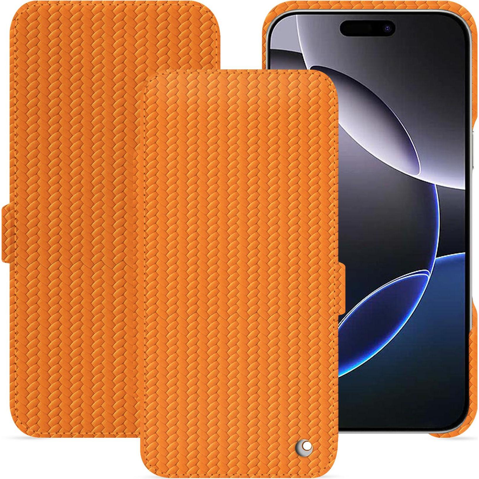 Thumbnail - Noreve Lederschutzhülle horizontal (Apple iPhone 16 Pro Max), Smartphone Hülle, Orange