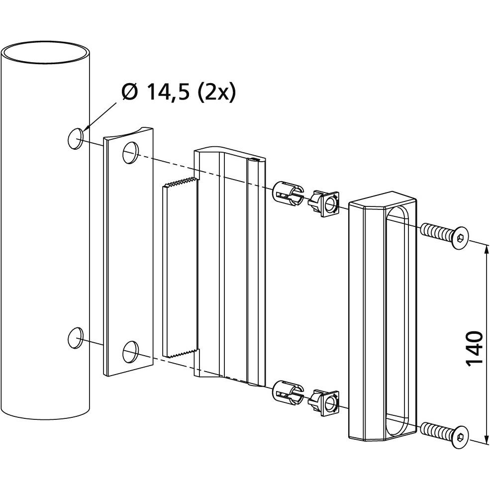 Thumbnail - Hsb, Baubeschläge + Holzverbinder, Schliesskasten-Set flach (1 Stk.)