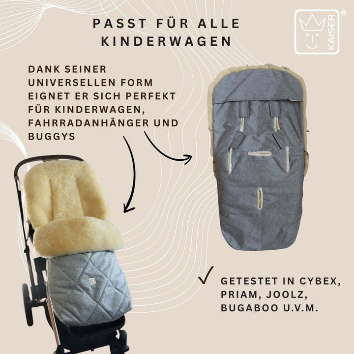Actual product image Kaiser Baby Kaiser Lammfell Fusssack Coosy, light grey melange