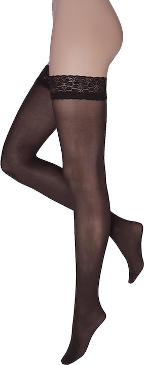 Actual product image Levee My size 60 stay up stockings, colour 253 dark brown, size 48-50 (60 DEN, 48 - 50)