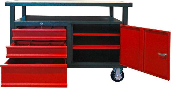 Produktbild Dema Mobile Werkbank fahrbar rot 1200 x 600mm (60 cm, 120 cm)