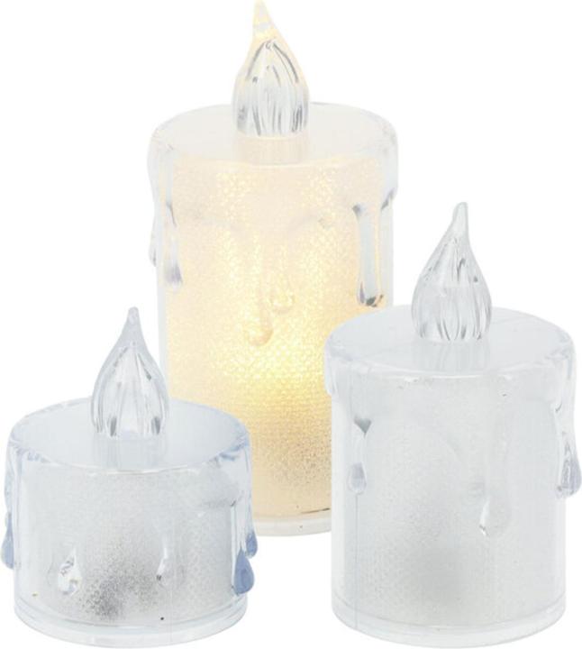 Actual product image Kaemingk Elegante LED-Kerzen im 3er-Set, transparente Flammen-Optik (3x)