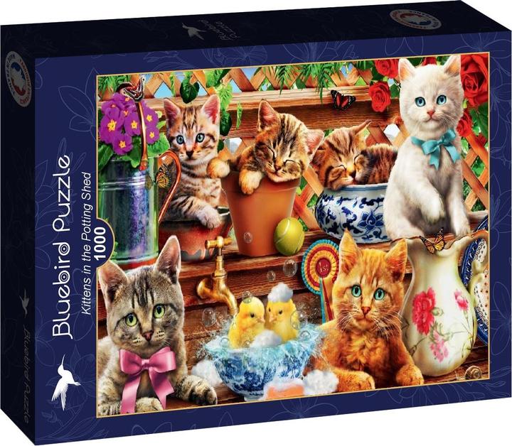 Actual product image Bluebird Puzzle 1000 pieces Kittens in the Potting Shed (1000 pieces)