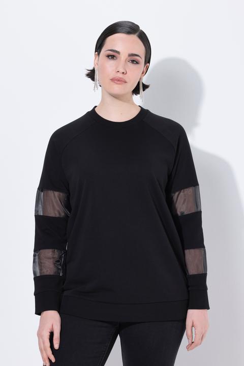 Actual product image Ulla Popken Mesh Insert Long Sleeve Sweatshirt (50, 52)