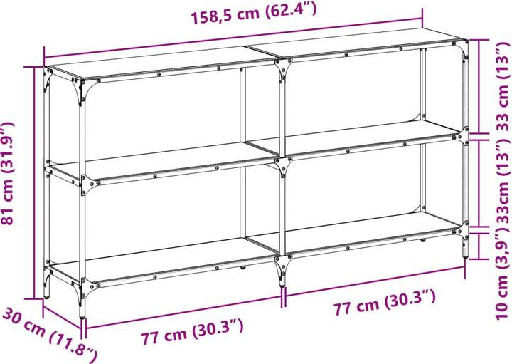 Image du produit vidaXL Konsolentisch (158.50 x 30 x 81 cm)