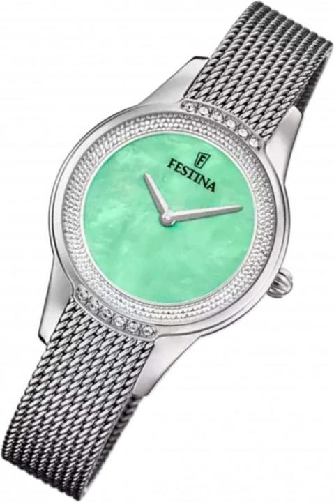 Actual product image Festina MADEMOISELLE WATCH F20494/6 AQUAMARINE 316L STAINLESS STEEL STRAP, WOMEN (Analogue wristwatch, 30.20 mm)