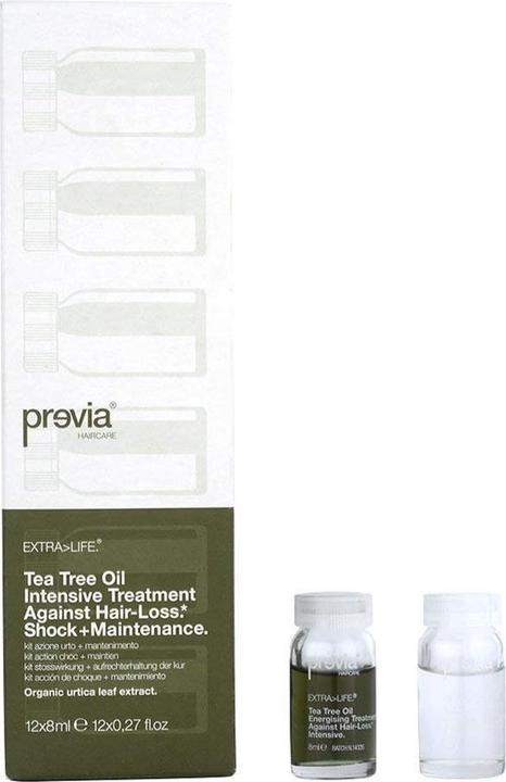 Previa Extra Life Tea Tree Oil Treatment Against Hair Loss - Shock + Maintenance 12x8ml (96 ml)