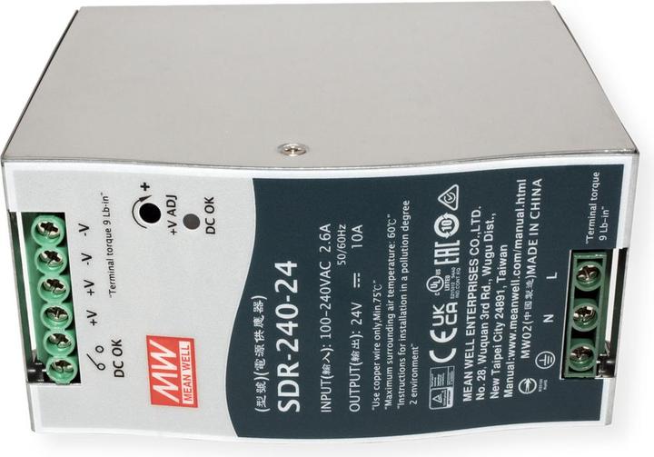 Produktbild MeanWell DIN-Schienennetzgerät SDR-240-24 240 W