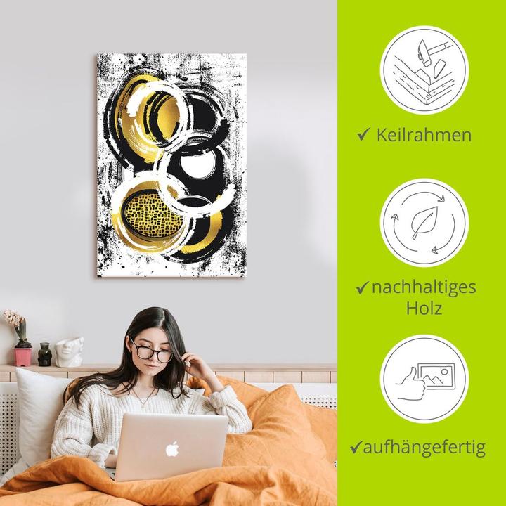 Immagine prodotto Artland Pittura astratta n. 2 oro U1ZX (60 x 90 cm)