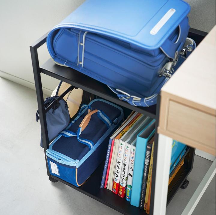 Actual product image Yamazaki 2-tier semi-enclosed storage trolley TOWER